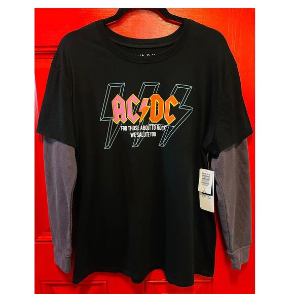 New Torrid 1 (1X 14/16) AC/DC Concert Rock‎ Tour 2fer Long Sleeve T Shirt Punk - Picture 1 of 2